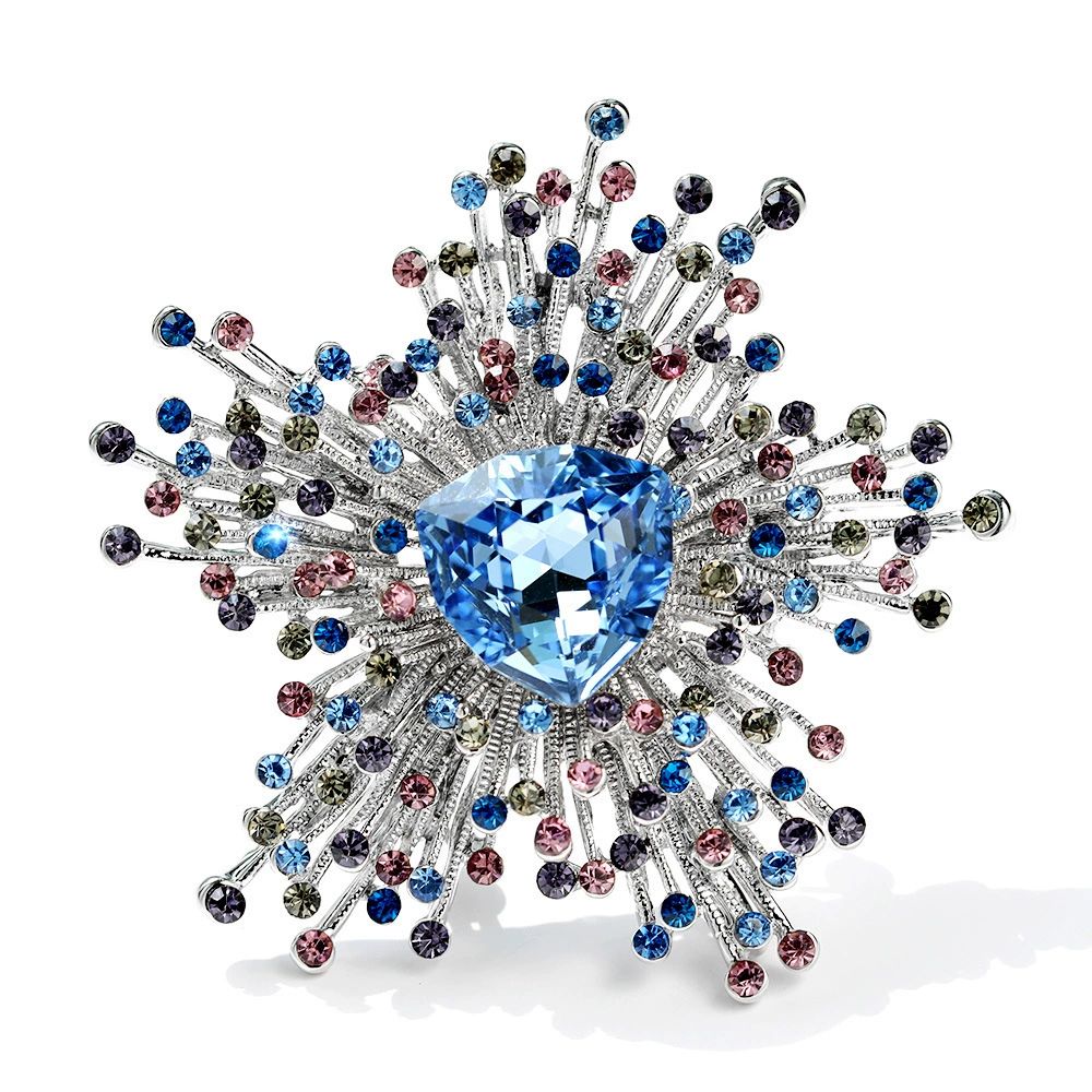 Swarovski Yaka İğnesi - Kolye (Altın Kaplama) - X0103